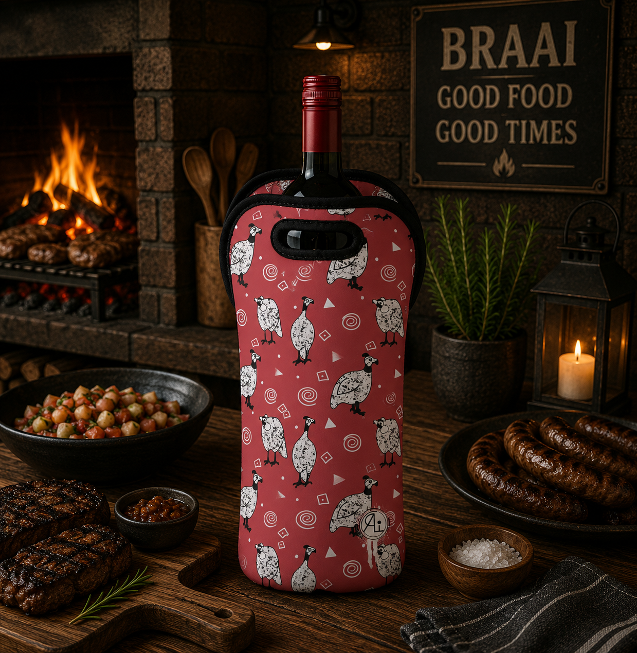 Guinea Fowl Wine Tote Bag