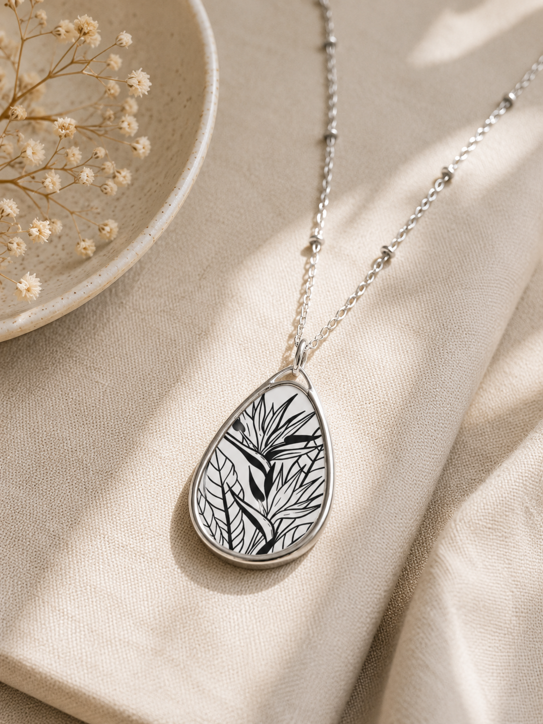 Birds of Paradise Oval Necklace