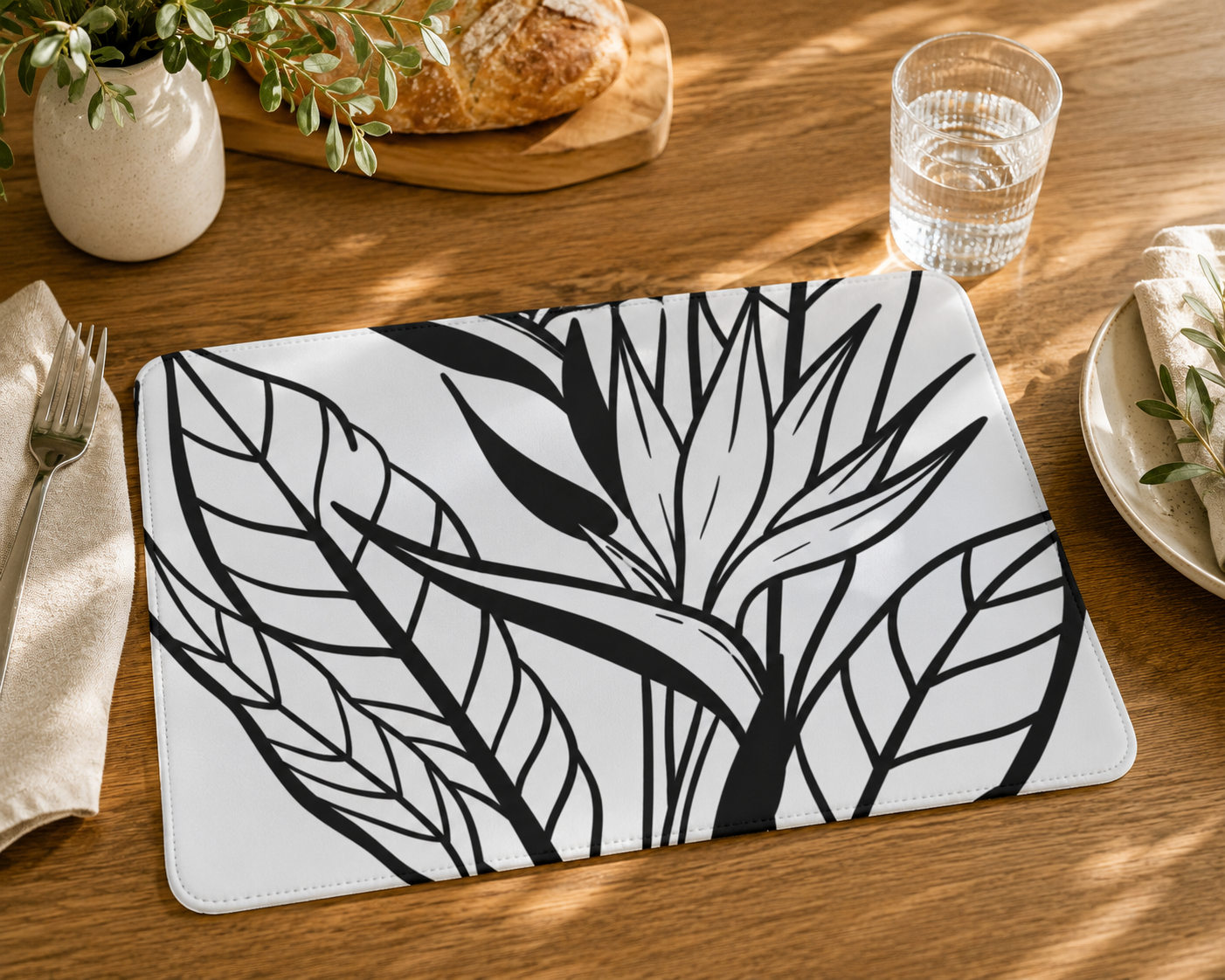 Birds of Paradise Leather Placemat