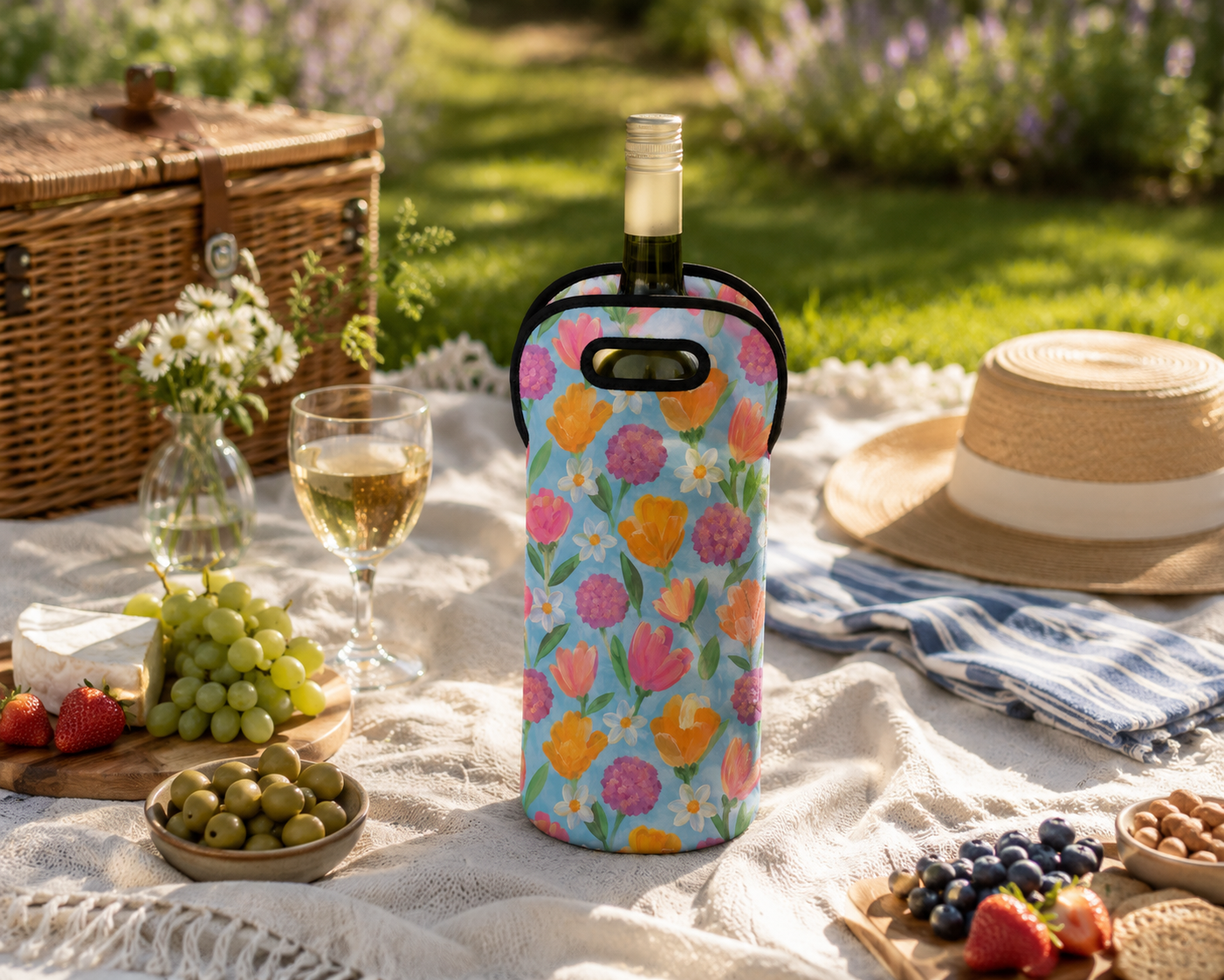 In Bloom Collection Wine Tote Bag