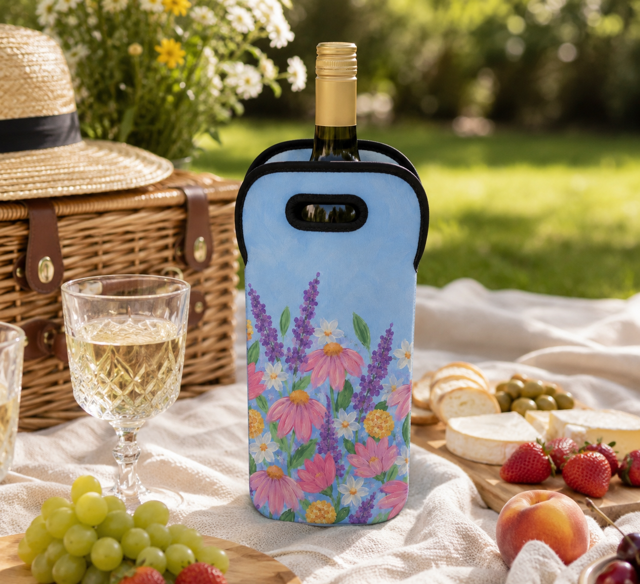 In Bloom Collection Wine Tote Bag