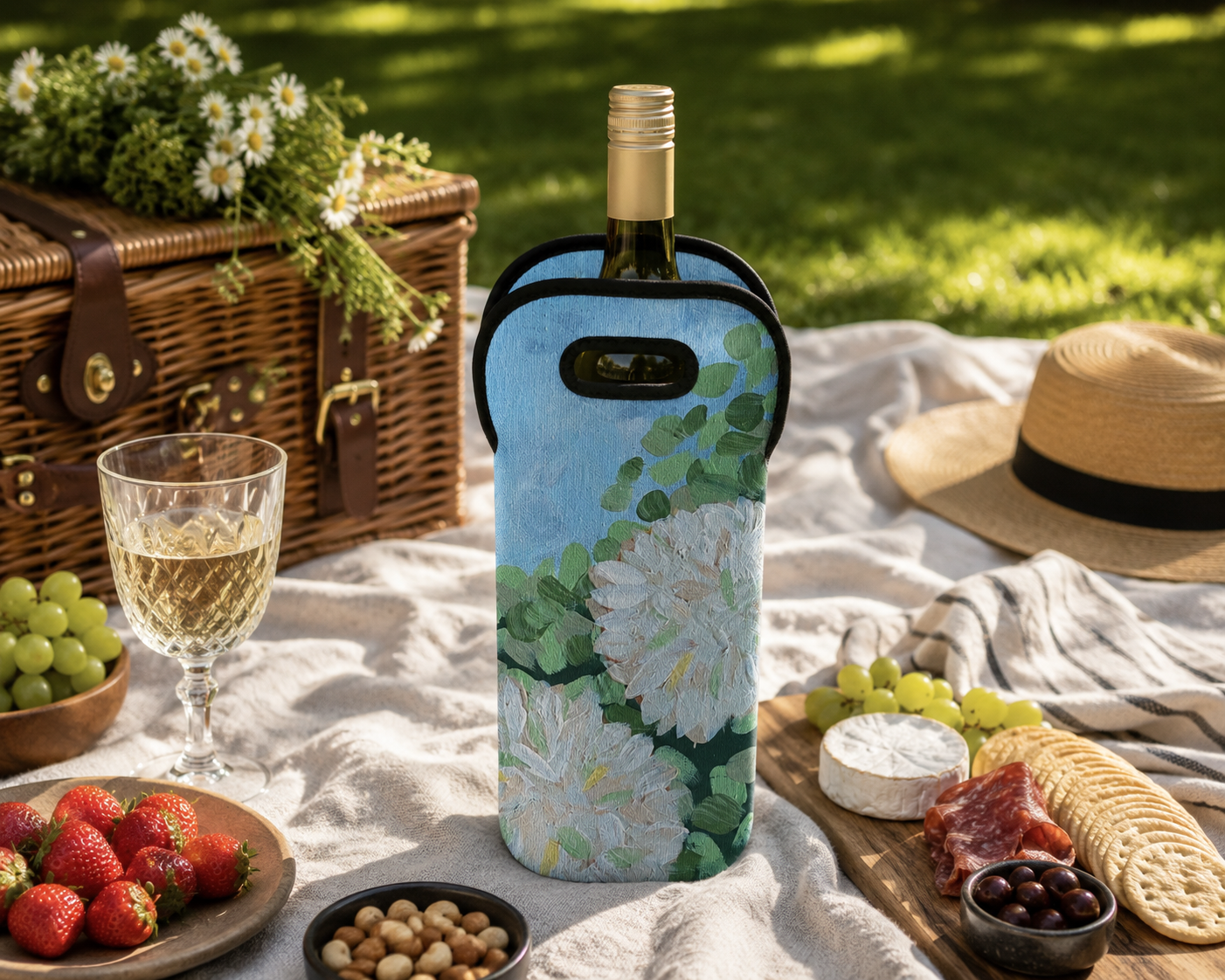 In Bloom Collection Wine Tote Bag