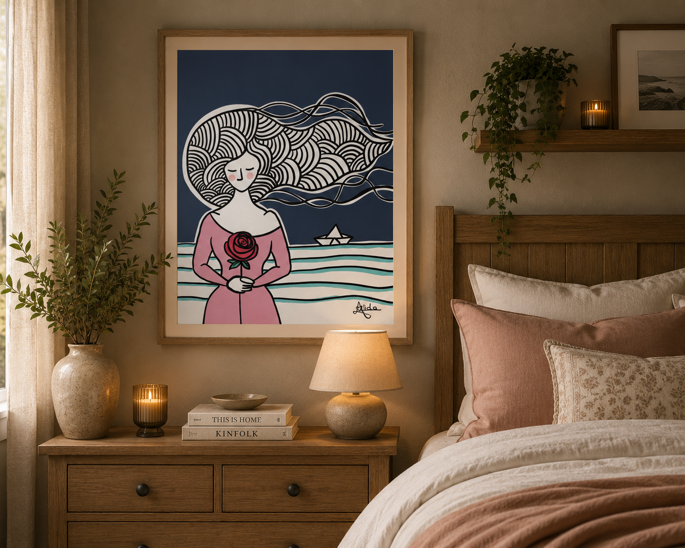 Soft Hearts Print on Matte Canvas