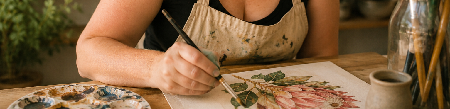 Artist at a studio desk