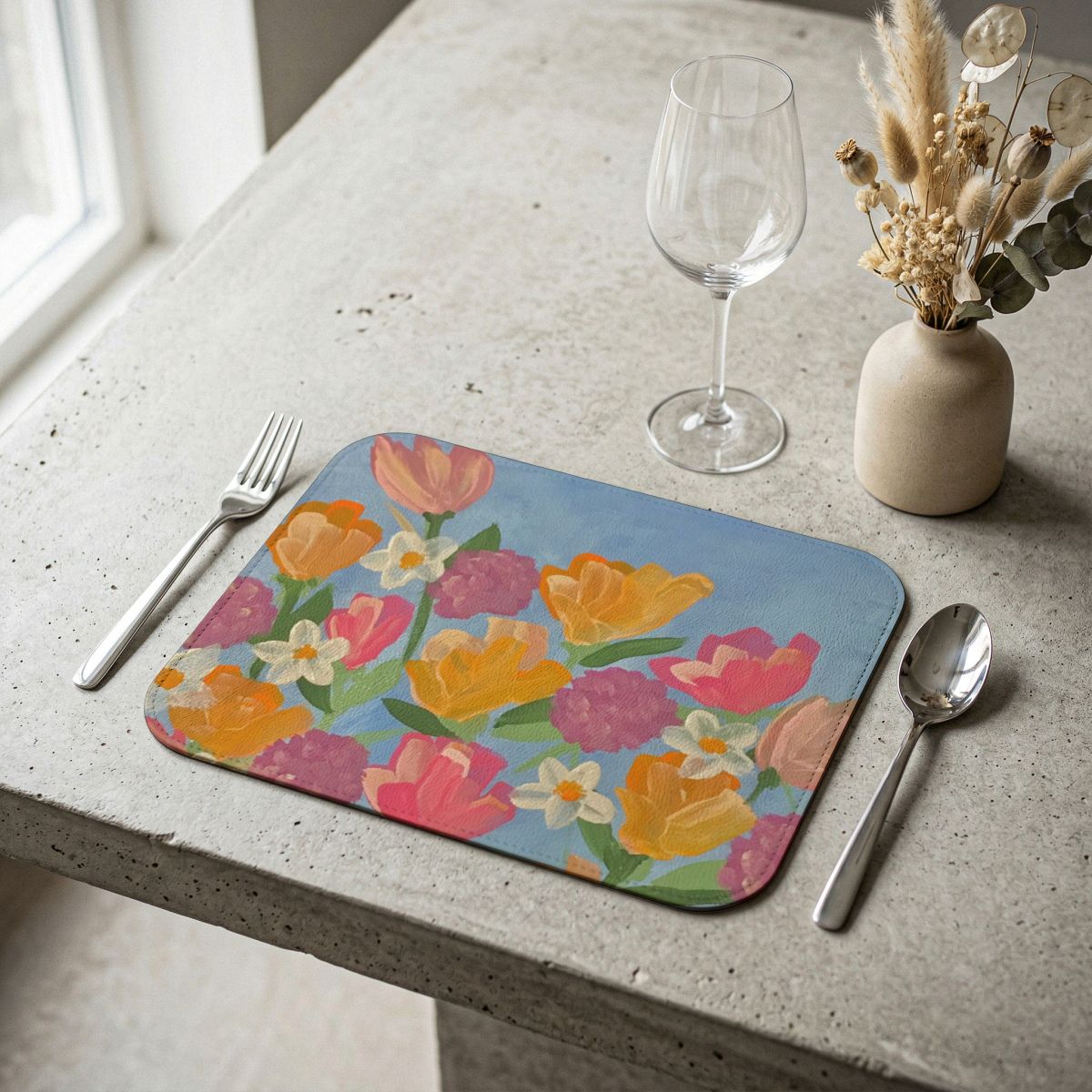 In Bloom Collection Leather Placemat